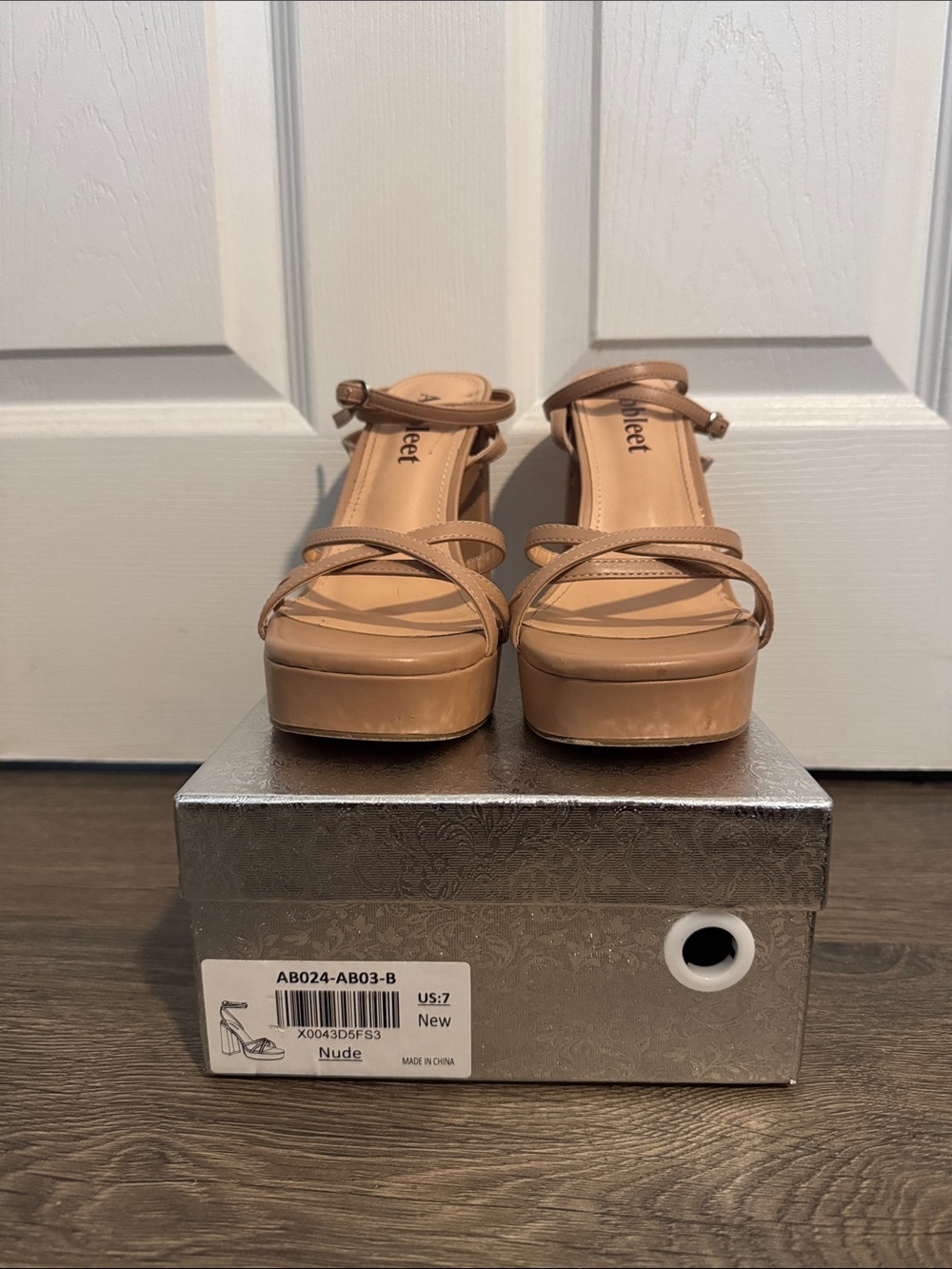 Platform Strappy Sandals in Nude - Women